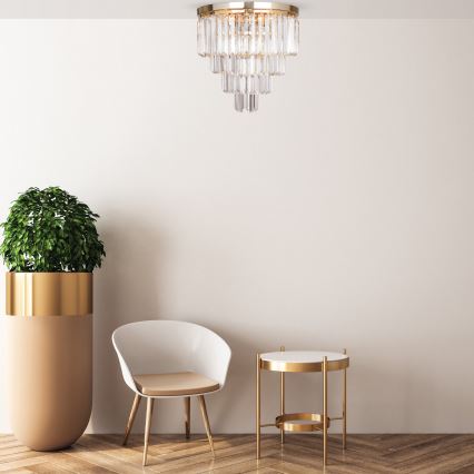 Brilagi - LED-kristalltaklampa MOZART 5xE14/40W/230V Ø 40 cm guldig