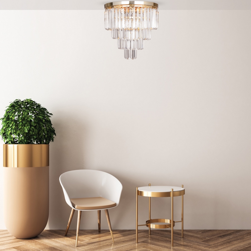 Brilagi - LED-kristalltaklampa MOZART 5xE14/40W/230V Ø 40 cm guldig