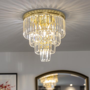 Brilagi - LED-kristalltaklampa MOZART 5xE14/40W/230V Ø 40 cm guldig