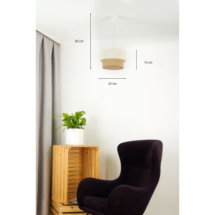 Brilagi - LED-lampa i boho-stil med lina 1xE27/15W/230V Ø 25 cm