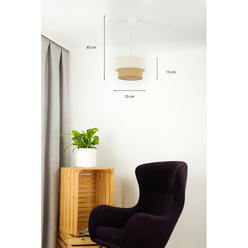 Brilagi - LED-lampa i boho-stil med lina 1xE27/15W/230V Ø 25 cm