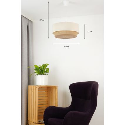 Brilagi - LED-lampa i boho-stil med lina 1xE27/15W/230V Ø 40 cm