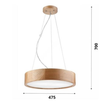 Brilagi - LED-lampa på kabel CARVALHO 3xE27/60W/230V ek Ø 47,5 cm