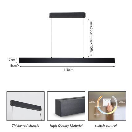 Brilagi - LED-lampa på kabel SLEEKLINE LED/40W/230V 3000/4500/6000K svart