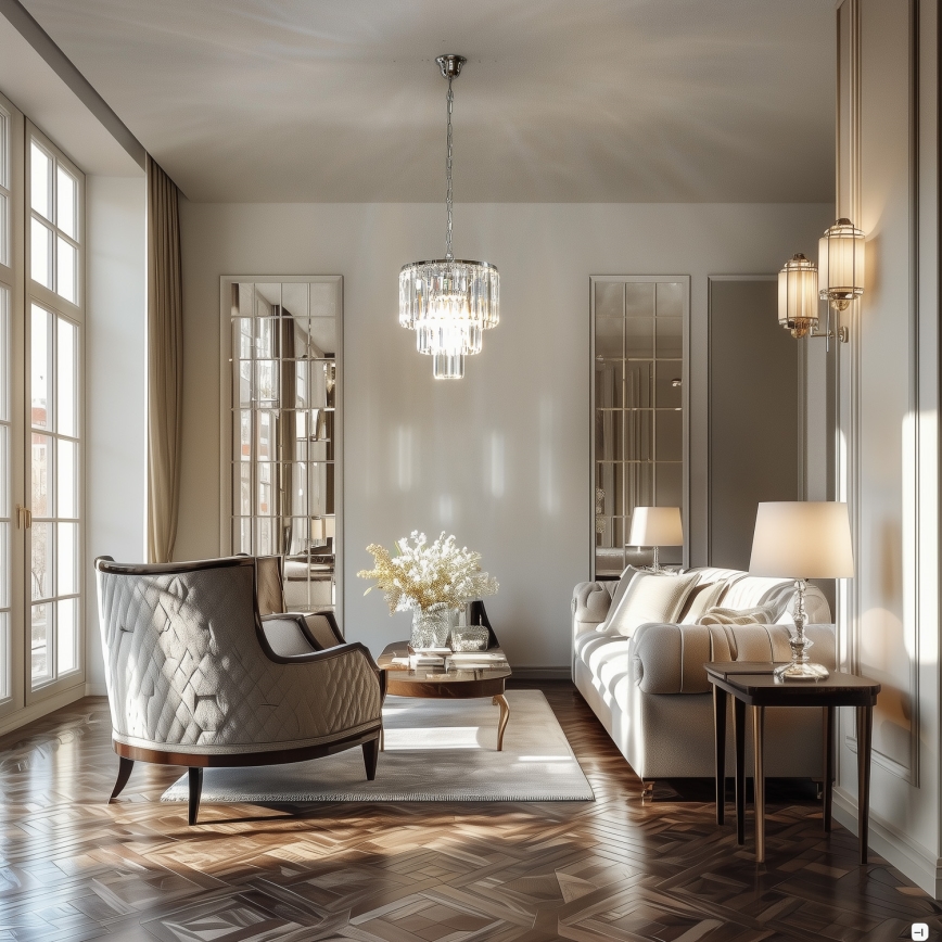 Brilagi - LED Ljuskrona i kristal med kedja MOZART 4xE14/40W/230V skinande krom