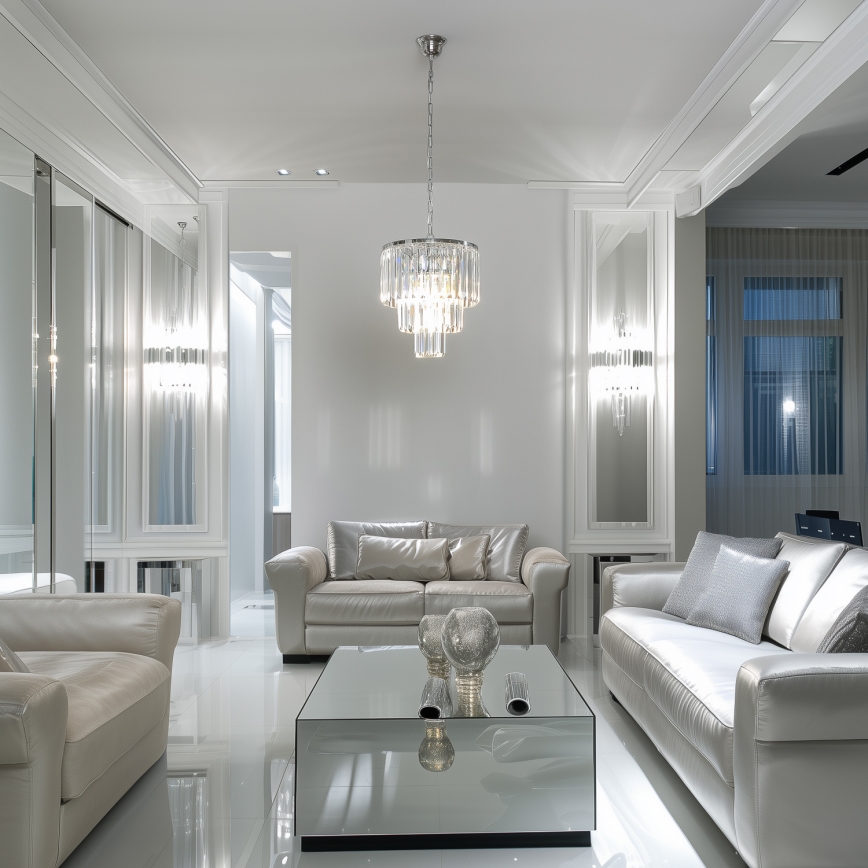 Brilagi - LED Ljuskrona i kristal med kedja MOZART 4xE14/40W/230V skinande krom