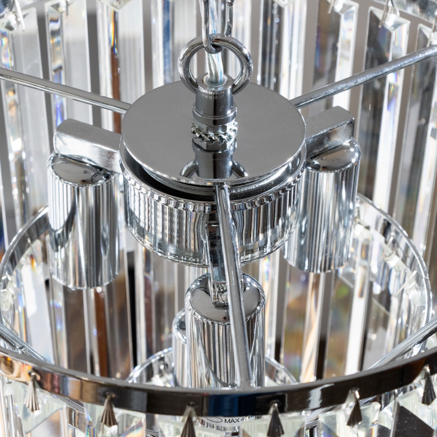 Brilagi - LED Ljuskrona i kristal med kedja MOZART 4xE14/40W/230V skinande krom