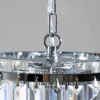 Brilagi - LED Ljuskrona i kristal med kedja MOZART 4xE14/40W/230V skinande krom