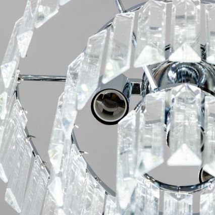 Brilagi - LED Ljuskrona i kristal med kedja MOZART 4xE14/40W/230V skinande krom