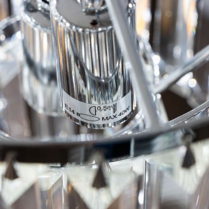 Brilagi - LED Ljuskrona i kristal med kedja MOZART 4xE14/40W/230V skinande krom