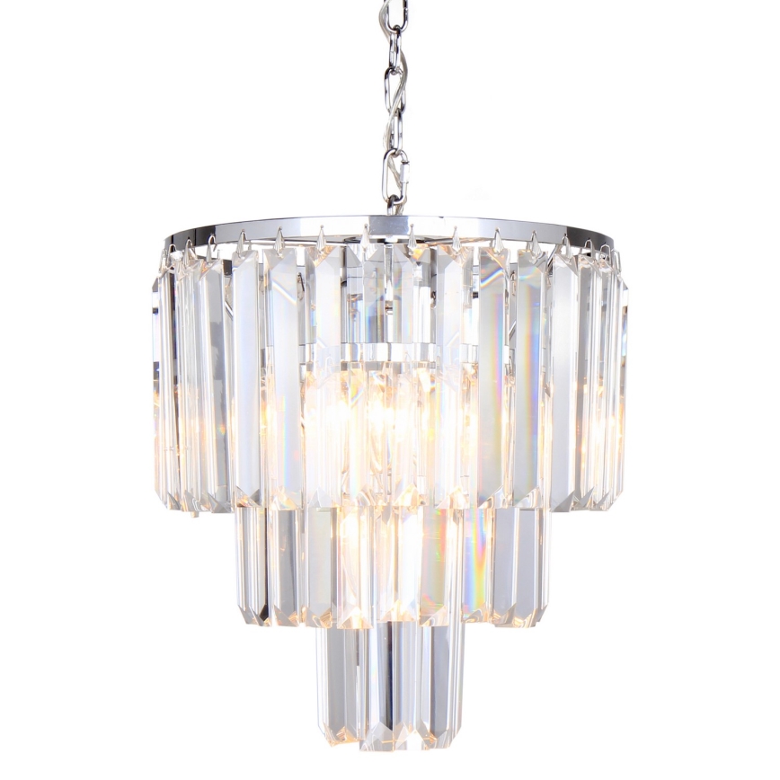 Brilagi - LED Ljuskrona i kristal med kedja MOZART 4xE14/40W/230V skinande krom