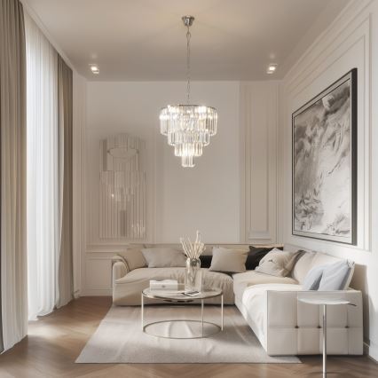 Brilagi - LED Ljuskrona i kristal med kedja MOZART 5xE14/40W/230V skinande krom