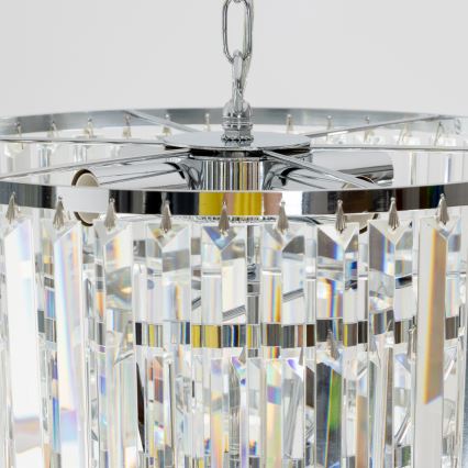 Brilagi - LED Ljuskrona i kristal med kedja MOZART 5xE14/40W/230V skinande krom