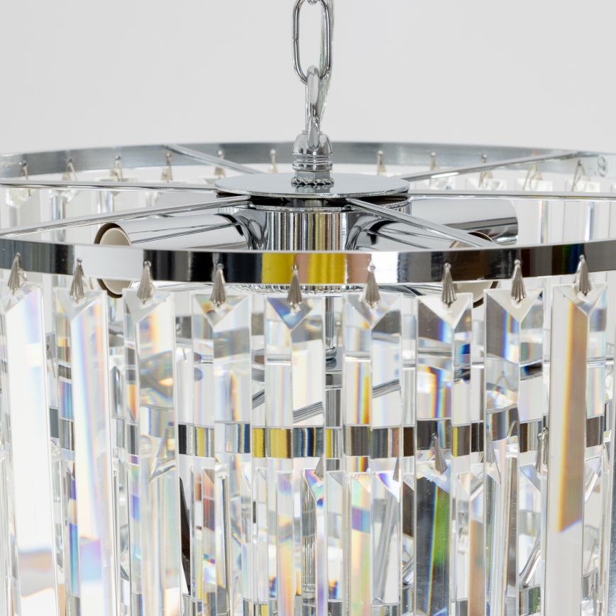 Brilagi - LED Ljuskrona i kristal med kedja MOZART 5xE14/40W/230V skinande krom