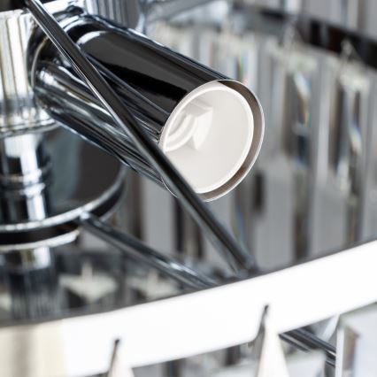 Brilagi - LED Ljuskrona i kristal med kedja MOZART 5xE14/40W/230V skinande krom