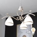 Brilagi - LED-ljuskrona med kedja ANTICO 3xE27/60W/230V 3000K vit patina