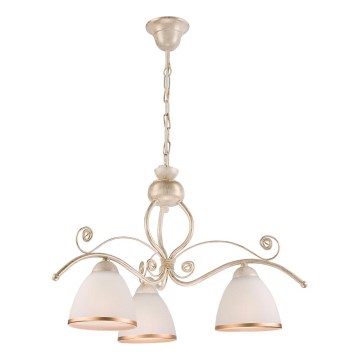 Brilagi - LED-ljuskrona med kedja ANTICO 3xE27/60W/230V 3000K vit patina