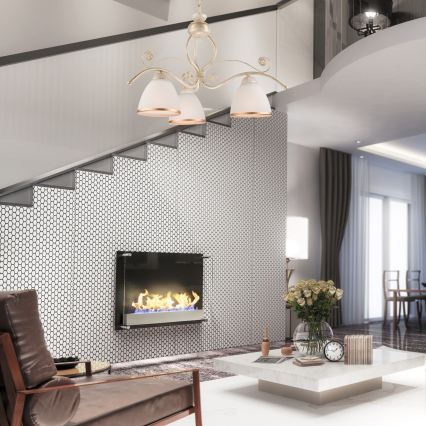 Brilagi - LED-ljuskrona med kedja ANTICO 3xE27/60W/230V 3000K vit patina