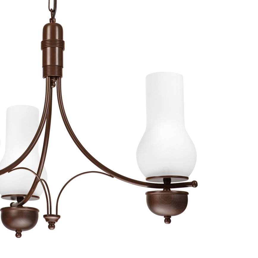 Brilagi - LED-ljuskrona med kedja COTTAGE 3xE14/40W/230V bok/brun/vit