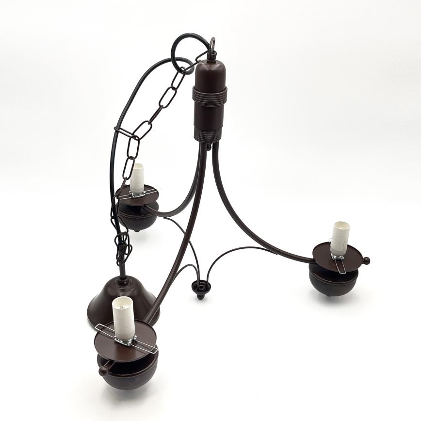 Brilagi - LED-ljuskrona med kedja COTTAGE 3xE14/40W/230V bok/brun/vit