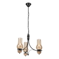 Brilagi - LED-ljuskrona med kedja COTTAGE 3xE14/40W/230V ek/svart/rökbeige