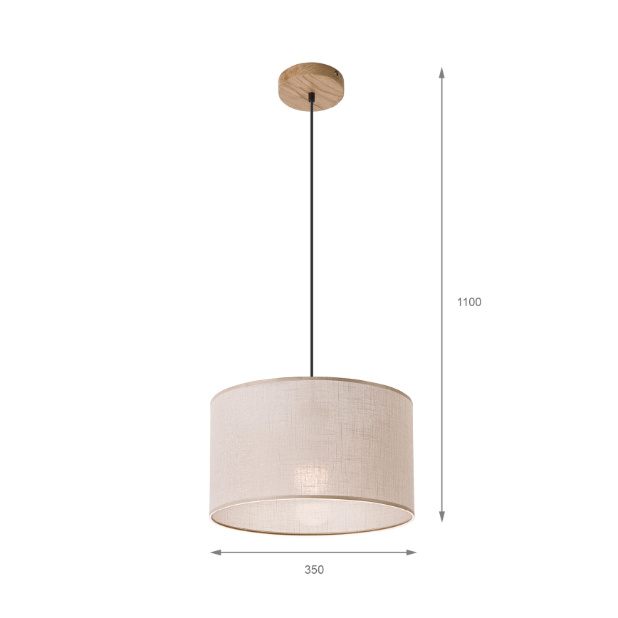 Brilagi - LED Ljuskrona med textilsladd ANTHONY 1xE27/60W/230V ek/beige