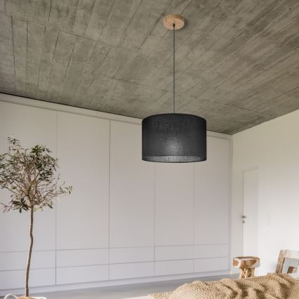 Brilagi - LED Ljuskrona med textilsladd ANTHONY 1xE27/60W/230V ek/svart