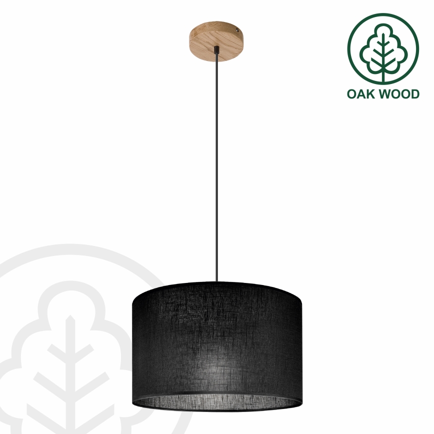 Brilagi - LED Ljuskrona med textilsladd ANTHONY 1xE27/60W/230V ek/svart