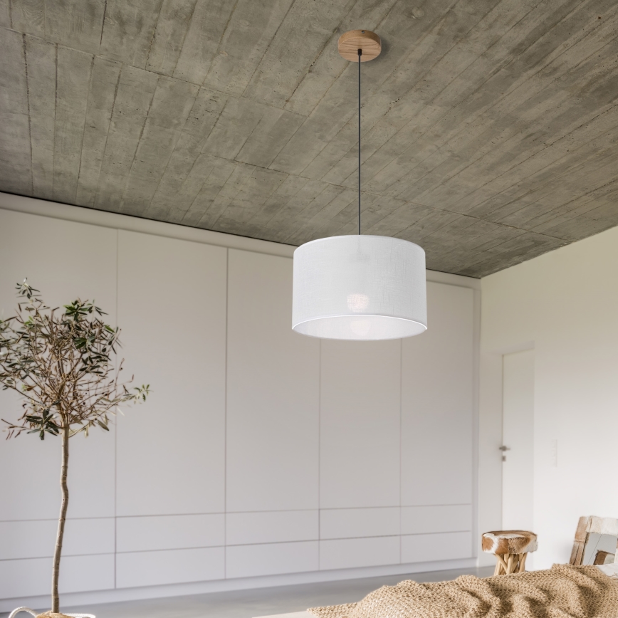 Brilagi - LED Ljuskrona med textilsladd ANTHONY 1xE27/60W/230V ek/vit