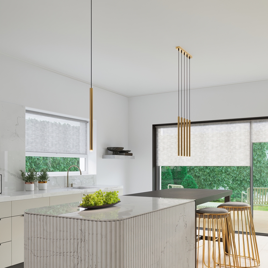 Brilagi - LED ljuskrona med textilsladd DRIFA 1xG9/4W/230V guld