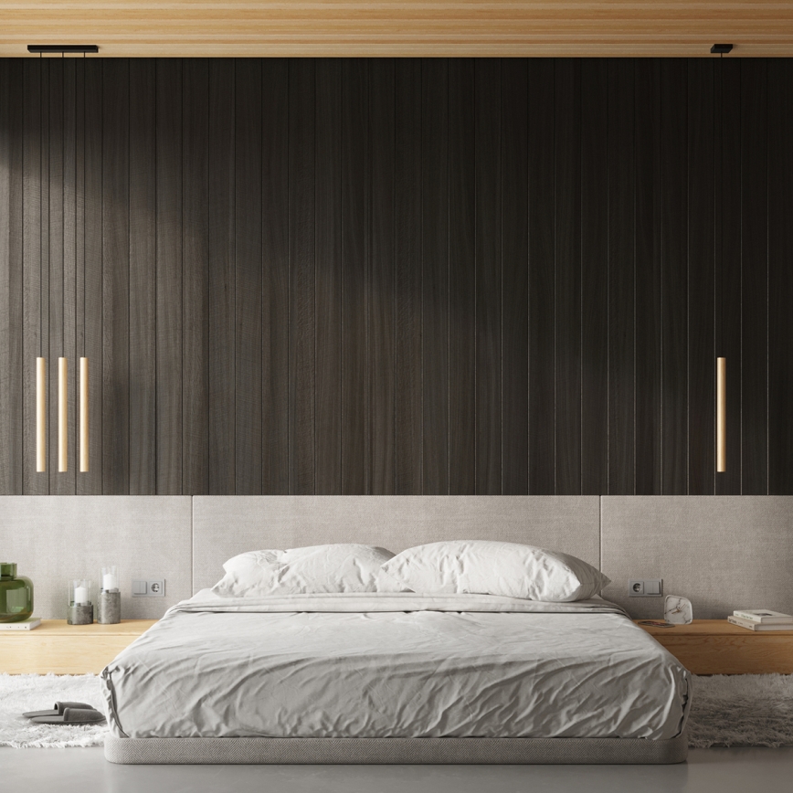 Brilagi - LED ljuskrona med textilsladd DRIFA 1xG9/4W/230V trä