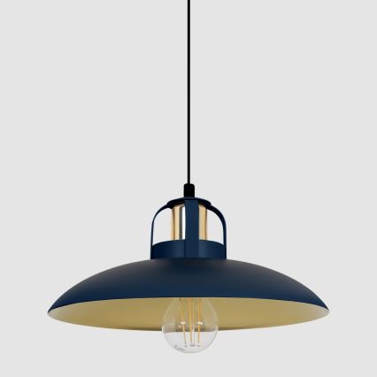 Brilagi - LED Ljuskrona med textilsladd FLAMENGO 1xE27/60W/230V blå