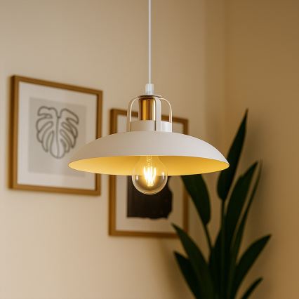 Brilagi - LED Ljuskrona med textilsladd FLAMENGO 1xE27/60W/230V vit