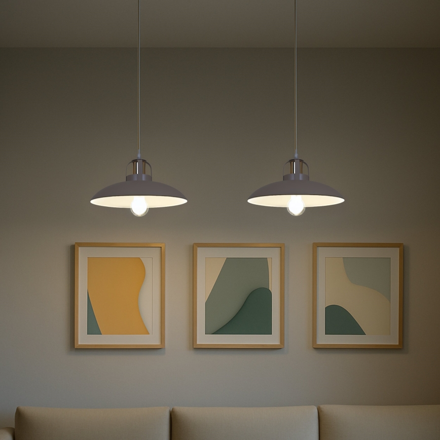 Brilagi - LED Ljuskrona med textilsladd FLAMENGO 2xE27/60W/230V beige