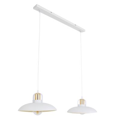 Brilagi - LED Ljuskrona med textilsladd FLAMENGO 2xE27/60W/230V vit