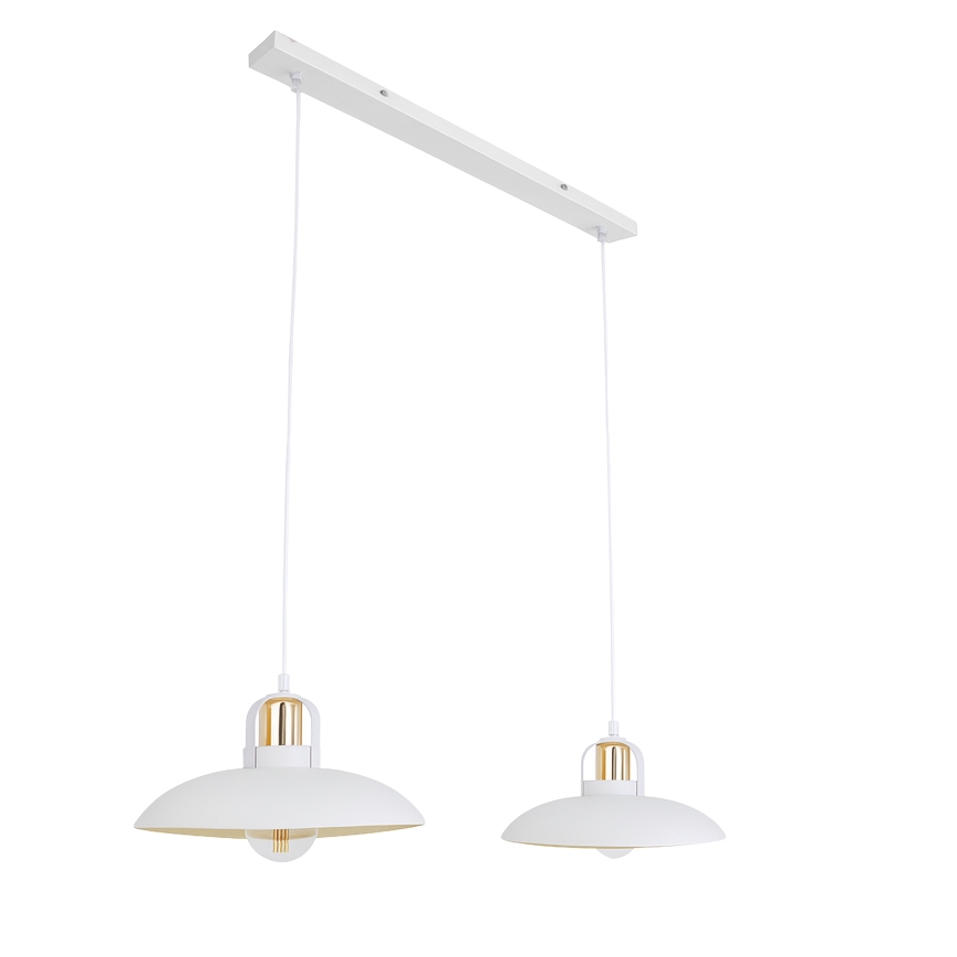 Brilagi - LED Ljuskrona med textilsladd FLAMENGO 2xE27/60W/230V vit