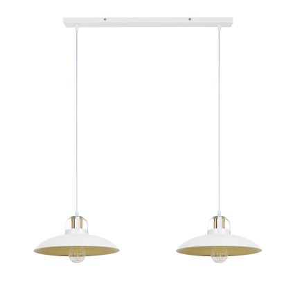 Brilagi - LED Ljuskrona med textilsladd FLAMENGO 2xE27/60W/230V vit