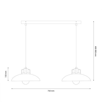 Brilagi - LED Ljuskrona med textilsladd FLAMENGO 2xE27/60W/230V vit