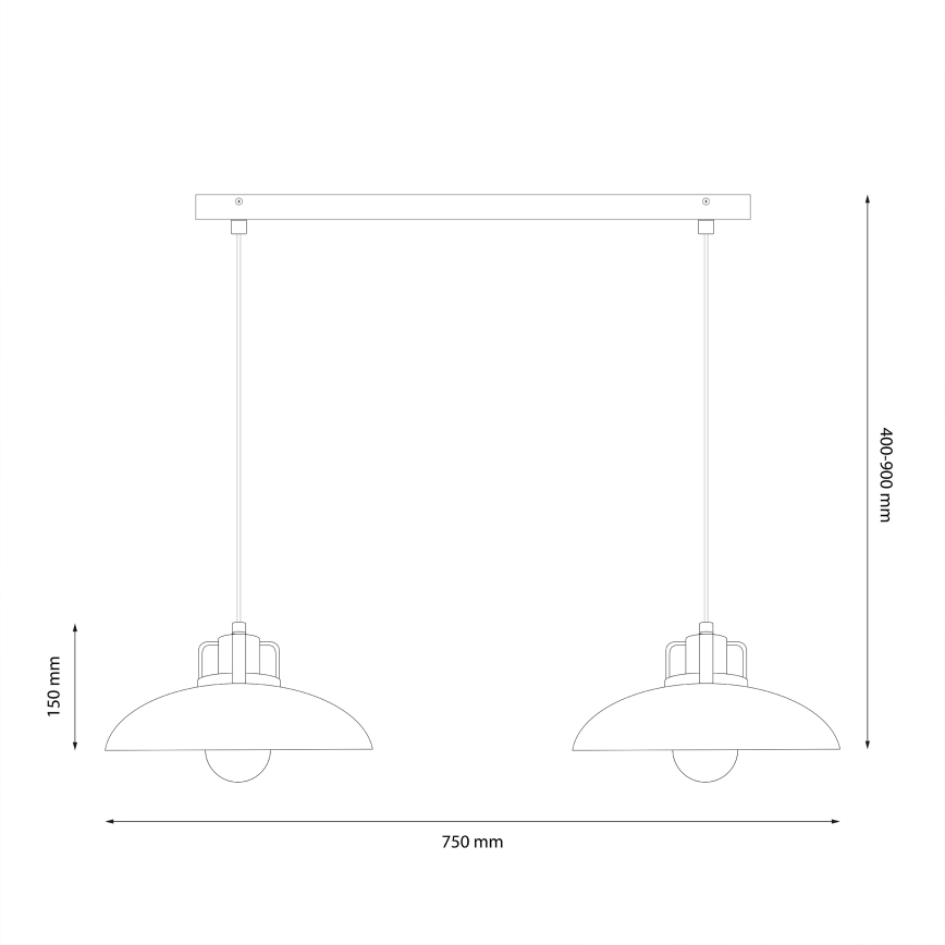 Brilagi - LED Ljuskrona med textilsladd FLAMENGO 2xE27/60W/230V vit