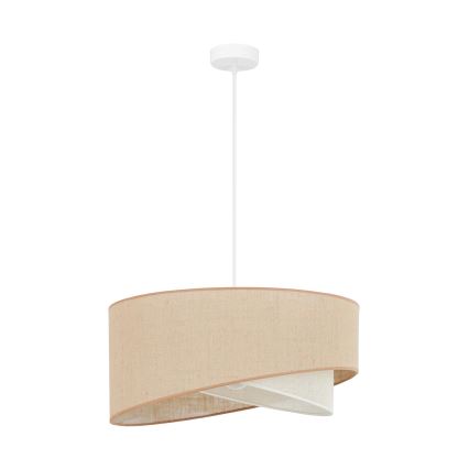 Brilagi - LED ljuskrona med textilsladd LYRA 1xE27/15W/230V beige/grädde