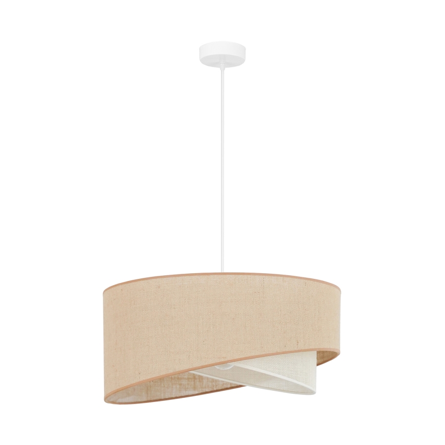 Brilagi - LED ljuskrona med textilsladd LYRA 1xE27/15W/230V beige/grädde