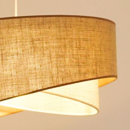 Brilagi - LED ljuskrona med textilsladd LYRA 1xE27/15W/230V beige/grädde