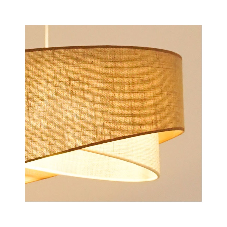 Brilagi - LED ljuskrona med textilsladd LYRA 1xE27/15W/230V beige/grädde