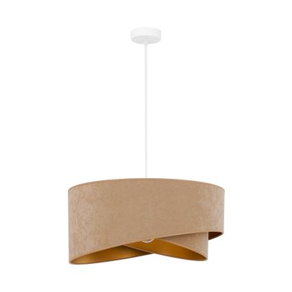 Brilagi - LED ljuskrona med textilsladd LYRA 1xE27/15W/230V brun/guld