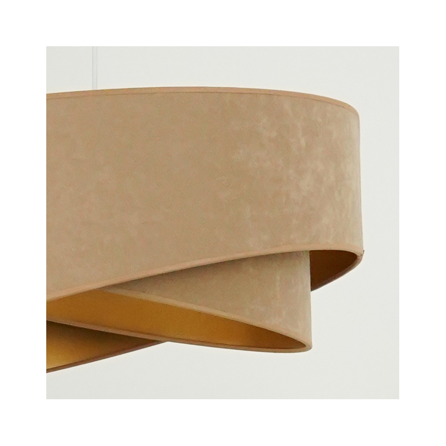 Brilagi - LED ljuskrona med textilsladd LYRA 1xE27/15W/230V brun/guld