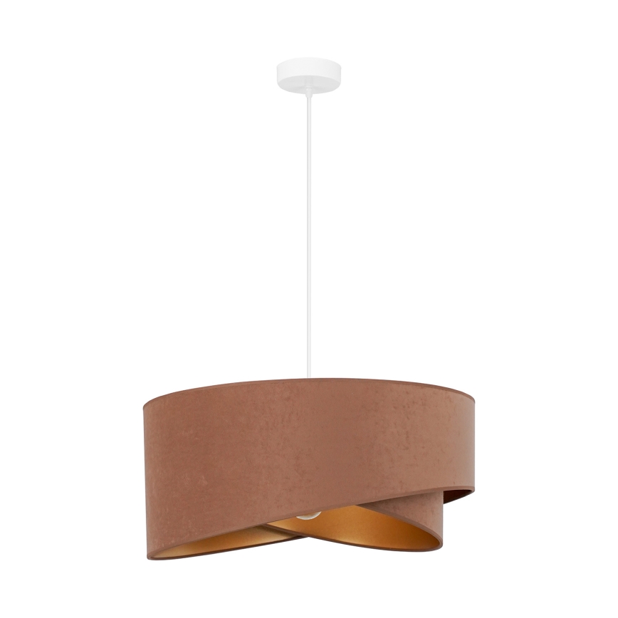 Brilagi - LED ljuskrona med textilsladd LYRA 1xE27/15W/230V brun/guld