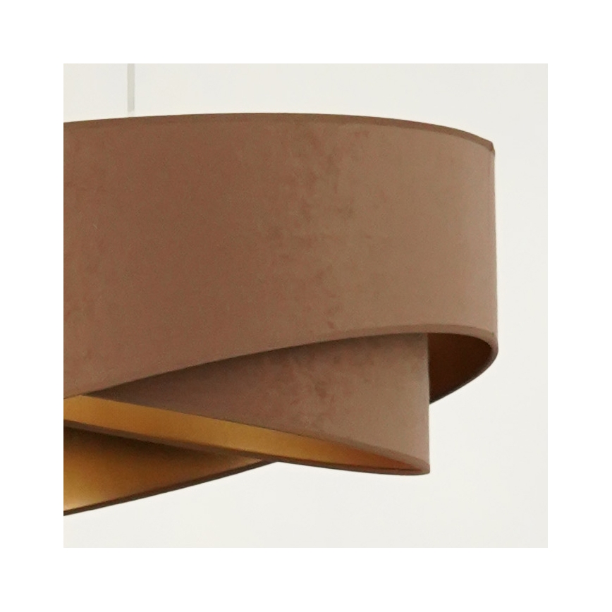 Brilagi - LED ljuskrona med textilsladd LYRA 1xE27/15W/230V brun/guld