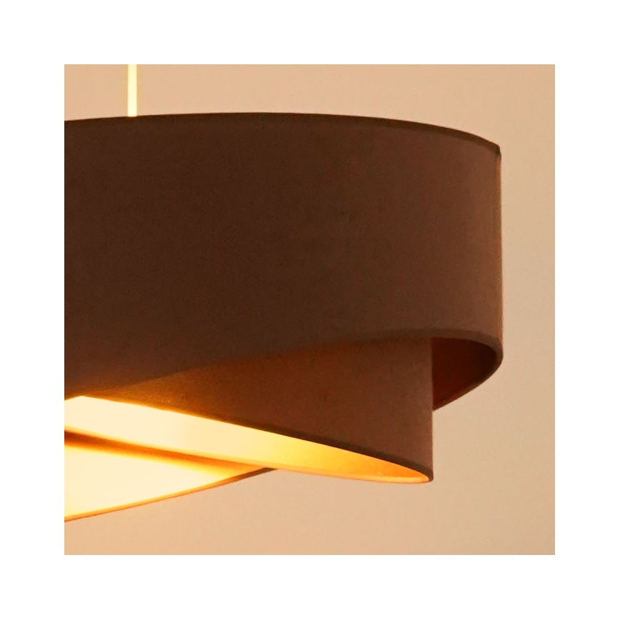 Brilagi - LED ljuskrona med textilsladd LYRA 1xE27/15W/230V brun/guld