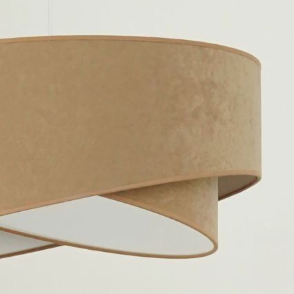 Brilagi - LED ljuskrona med textilsladd LYRA 1xE27/15W/230V brun/vit