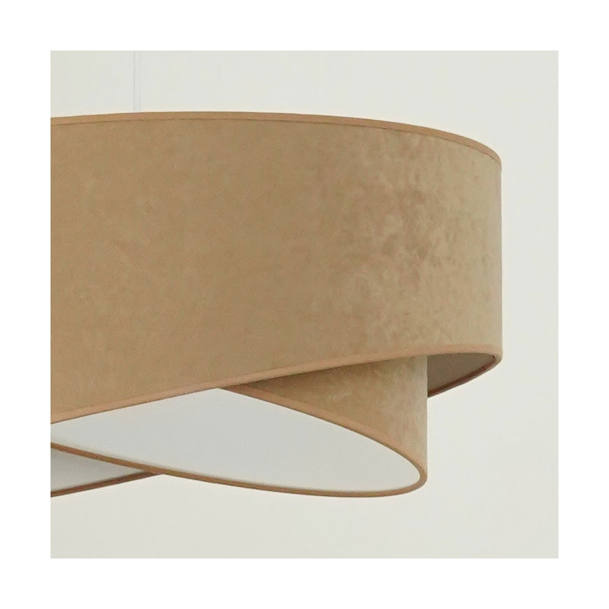 Brilagi - LED ljuskrona med textilsladd LYRA 1xE27/15W/230V brun/vit